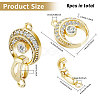 CHGCRAFT  6Pcs Brass Fold Over Clasp with Crystal Rhinestone KK-CA0002-69A-2