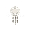 Hollow Alloy Pendants Cabochons Settings PALLOY-TAC0127-02S-1
