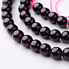 Natural Garnet Round Bead Strands G-N0120-46-6mm-1