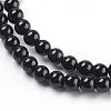 Round Natural Dyed & Heated Black Onyx Beads Strands G-S119-4mm-3