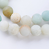 Frosted Natural Flower Amazonite Round Bead Strands X-G-J363-01-8mm-3