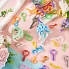 100Pcs 20 Styles Opaque Solid Color Bulb Shaped Plastic Push Gate Snap Keychain Clasp Findings KY-TA0001-58-8