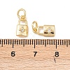 Brass Micro Pave Clear Cubic Zirconia Pendants KK-G544-08G-03-3