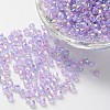 Bicone AB Color Plated Eco-Friendly Transparent Acrylic Beads TACR-A003-4mm-20-1