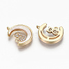 Brass Micro Pave Clear Cubic Zirconia Charms KK-R117-005-NF-2