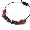 Natural Gemstone Braided Bead Bracelets BJEW-JB09607-3