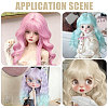 4Pcs 4 Colors High Temperature Fiber Long Flat Curly Hairstyle Doll Wig Hair DOLL-GL0001-04A-6