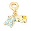 Brass Enamel European Dangle Charms KK-D027-13G-2