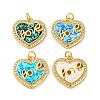 Valentine's Day Heart with Word Love Brass Micro Pave Cubic Zirconia KK-K356-16G-1