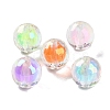 UV Plating Rainbow Iridescent Acrylic Beads OACR-H112-16B-1