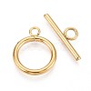 Ion Plating(IP) 304 Stainless Steel Ring Toggle Clasps X1-STAS-A092-09H-G-1