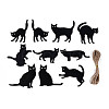 10Pcs UV Single Face Printed Wood Pendant Decorations WOOD-N020-16-1