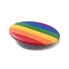 Flat Round Rainbow Strip Iron Brooch X-JEWB-P009-A01-3