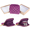 Rhombus Textured Velvet Jewelry Storage Zipper Pouches for Earrings Rings Bracelets Necklaces ABAG-WH0085-012F-1