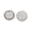 Tibetan Style Pendant Cabochon Settings X-TIBEP-R129-AS-LF-2