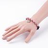 Natural Lava Rock Beads Charm Bracelets BJEW-JB03369-04-4