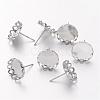 Brass Bezel Stud Earring Settings X-KK-I003-P-NF-1