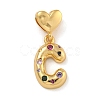 Brass Micro Pave Colorful Cubic Zirconia Pendants KK-P281-01G-C-1