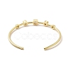 Clear Cubic Zirconia Square Cuff Bangle BJEW-E032-03G-2