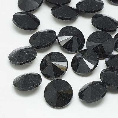 Pointed Back Glass Rhinestone Cabochons RGLA-T086-12mm-02-1