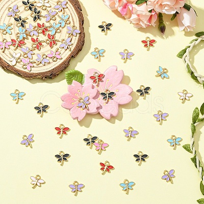 50Pcs Alloy Enamel Charms ENAM-YW0006-26-1