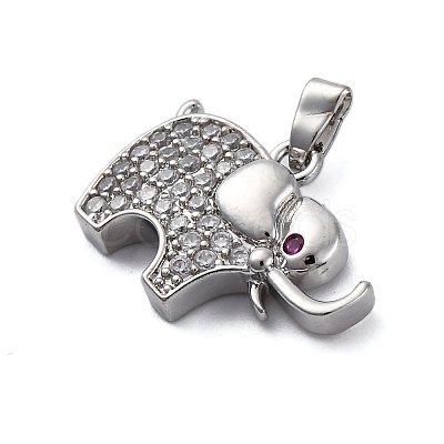 Brass Micro Pave Cubic Zirconia Pendants KK-V009-29G-1