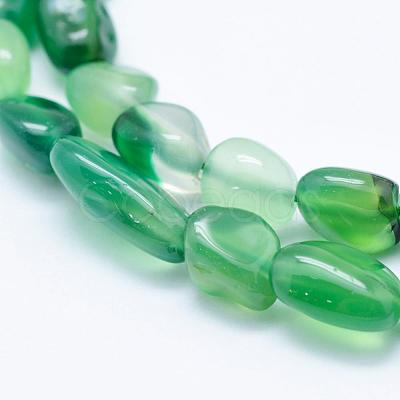 Natural Dyed & Heated Green Agate Beads Strands G-K203-41-1