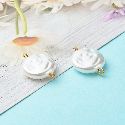 Eco-Friendly ABS Plastic Imitation Pearl Beads Link PALLOY-JF00825-1