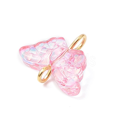 Electroplated Glass Connector Charms PALLOY-JF04294-02-1