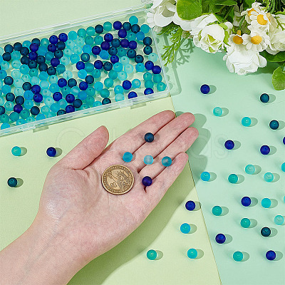 5 Colors Transparent Glass Beads Sets FGLA-PH0001-11B-01-1