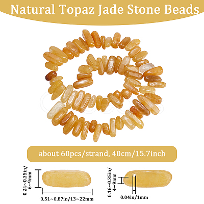 Beebeecraft 1 Strand Natural Topaz Jade Stone Beads Strands G-BBC0001-20-1