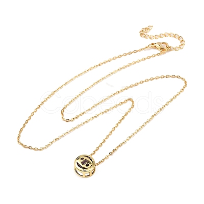 Brass Pave Cubic Zirconia Birth Stone Constellation Pendant Cable Chain Necklaces LS-NJEW-D334-01G-12-1