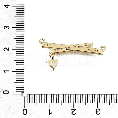 Brass Micro Pave Clear Cubic Zirconia Connector Charms CU-CBA3569-04G-C-1