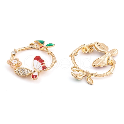 Rack Plating Alloy Enamel Pendants FIND-A040-04KCG-1