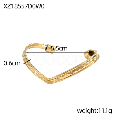 304 Stainless Steel Cuff Bangles STAS-OY006-85G-1