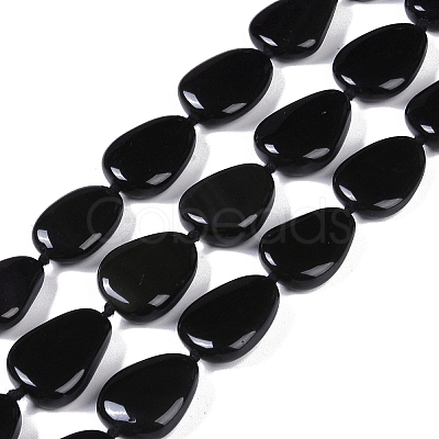 Natural Black Gemstone Beads Strands G-Q164-C01-01-1