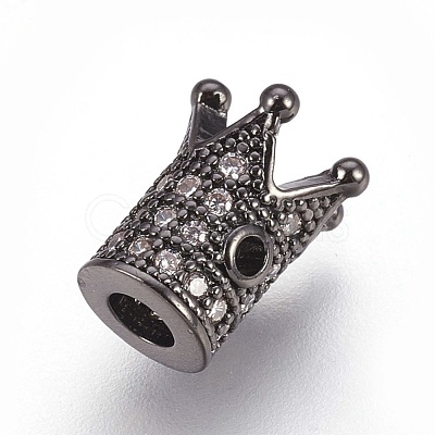 Brass Micro Pave Cubic Zirconia Beads ZIRC-F088-029B-1