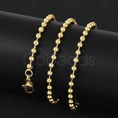 Rack Plating Brass Ball Chain Necklaces for Women X-NJEW-G102-01A-G-1