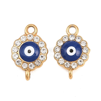 304 Stainless Steel Crystal Rhinestone Connector Charms STAS-G398-24G-01-1