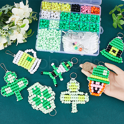 SUNNYCLUE DIY Saint Patrick's Day Keychain Making Kit DIY-SC0023-16-1