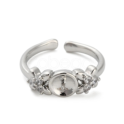 Adjustable Brass Cuff Rings X-ZIRC-F076-02P-1