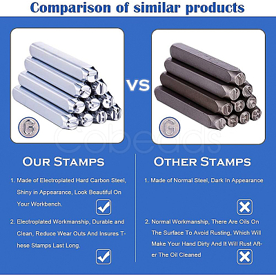 Iron Metal Stamps AJEW-BC0005-22-1