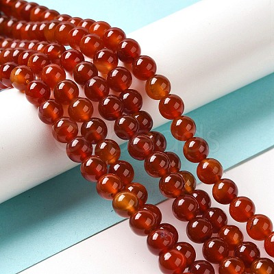 Natural Carnelian Beads Strands X-G-G390-8mm-03-1