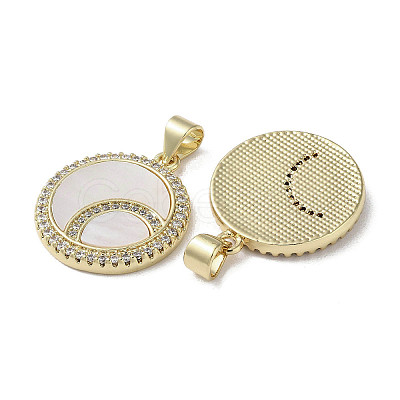 Brass Micro Pave Cubic Zirconia Pendants KK-G485-17A-G-1