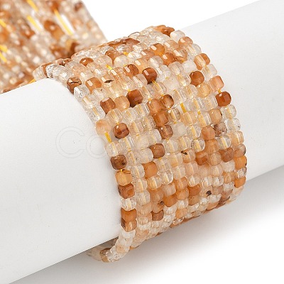 Natural Yellow Rabbit Fur Rutilated Quartz Beads Strands G-L622-A01-3x3mm-1