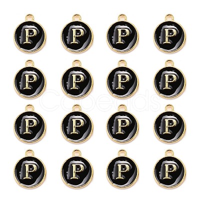 Golden Plated Alloy Charms LS-ENAM-S118-02P-1
