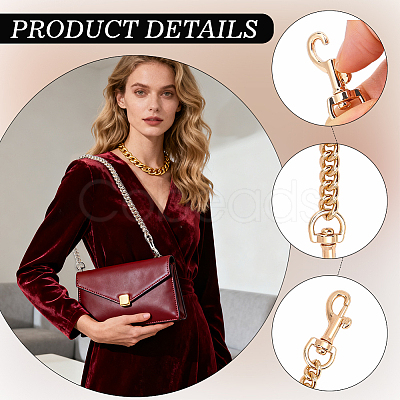 1Pc Alloy Twisted Bag Chains with Clasps PURS-CN0001-10-1