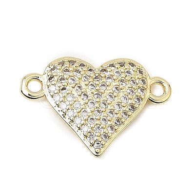 Brass Micro Pave Clear Cubic Zirconia Connector Charms CU-CBA3C32-17G-1