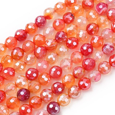 Natural Banded Agate Beads Strands G-B191-A01-6mm-1