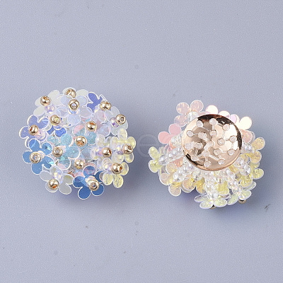 PVC Paillette Cabochons FIND-S321-01G-1